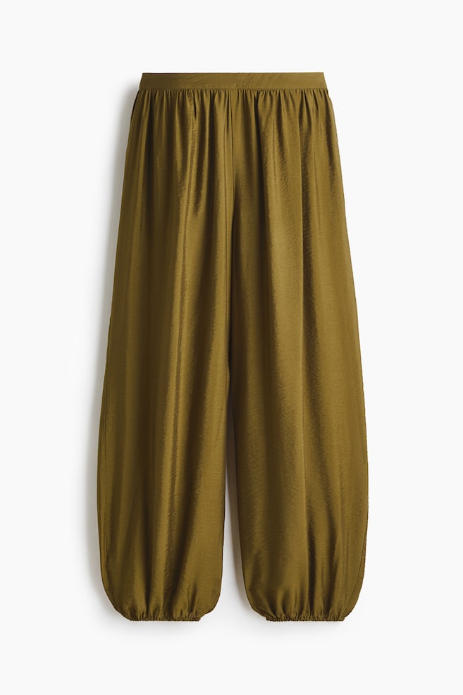 Pantaloni bufanți - Verde-kaki închis/Fildeșiu/Negru - 1