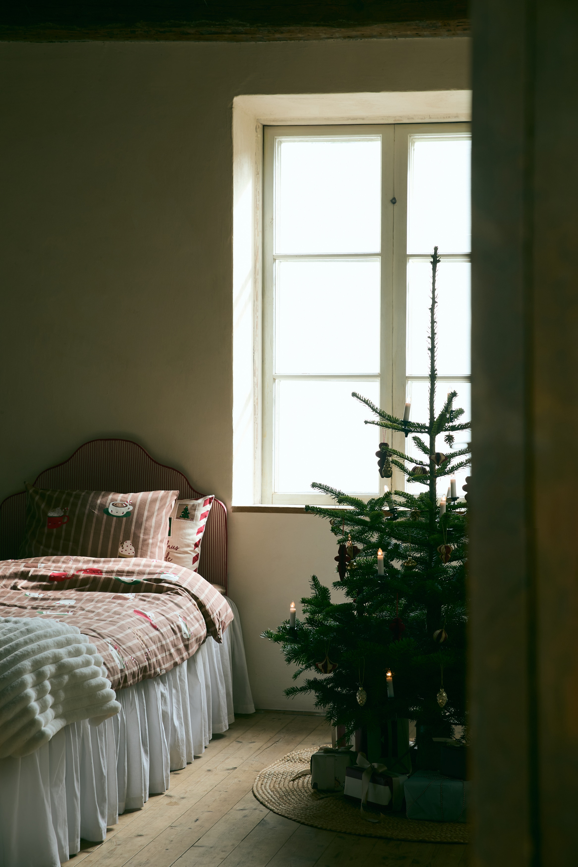 Conjunto de capa de edredão para cama individual - Castanho/Chocolate quente