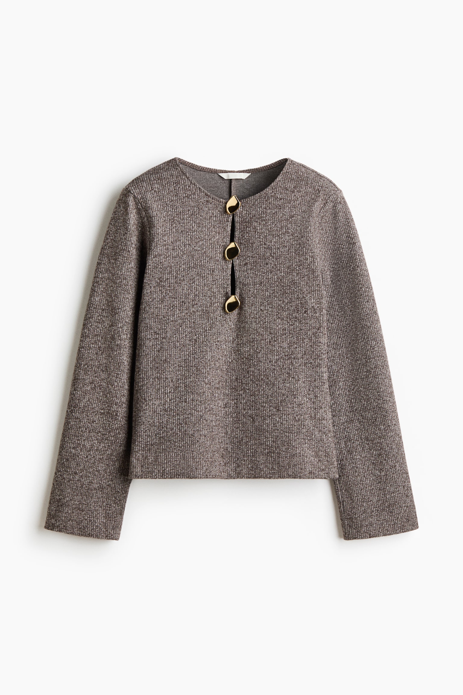 Rib-knit top - Mole marl