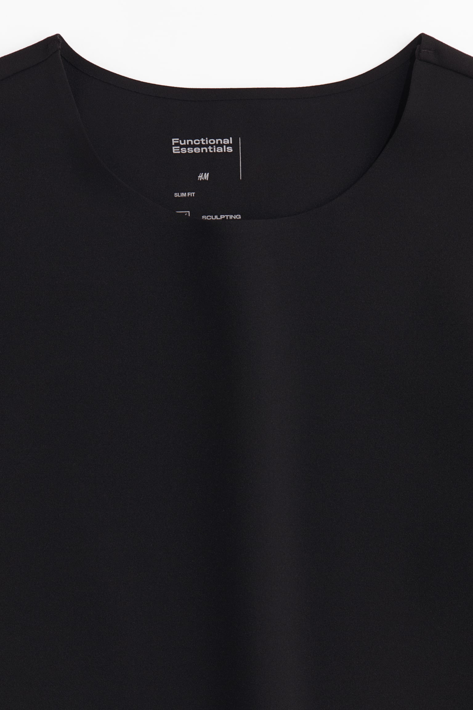 Женский топ H&M Soft Sculpting Long-Sleeved, цвет: Чёрный — фото 8
