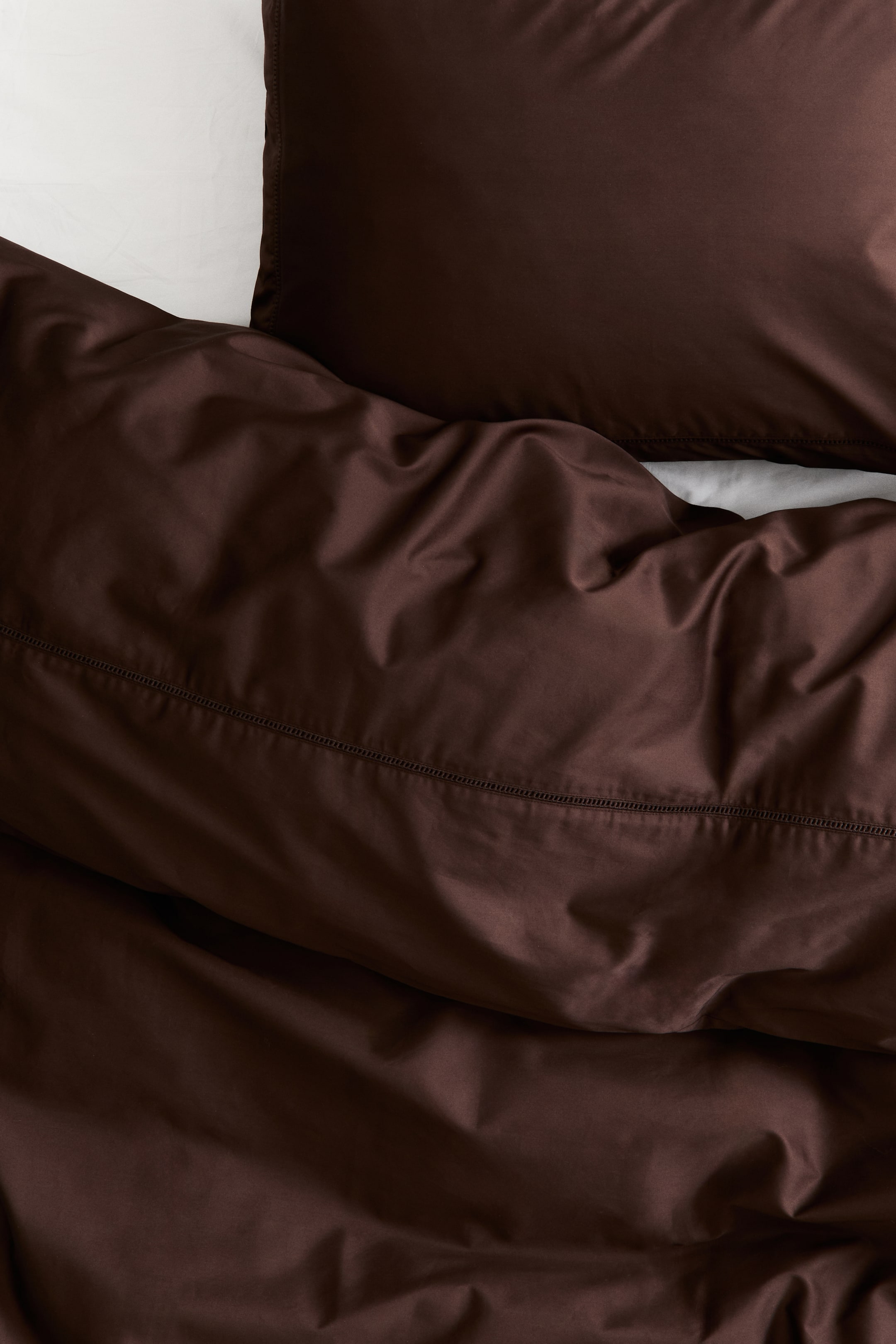 View larger image: Egyptian Cotton Twin Duvet Cover Set - Dark brown - Home All | H&M US 3
