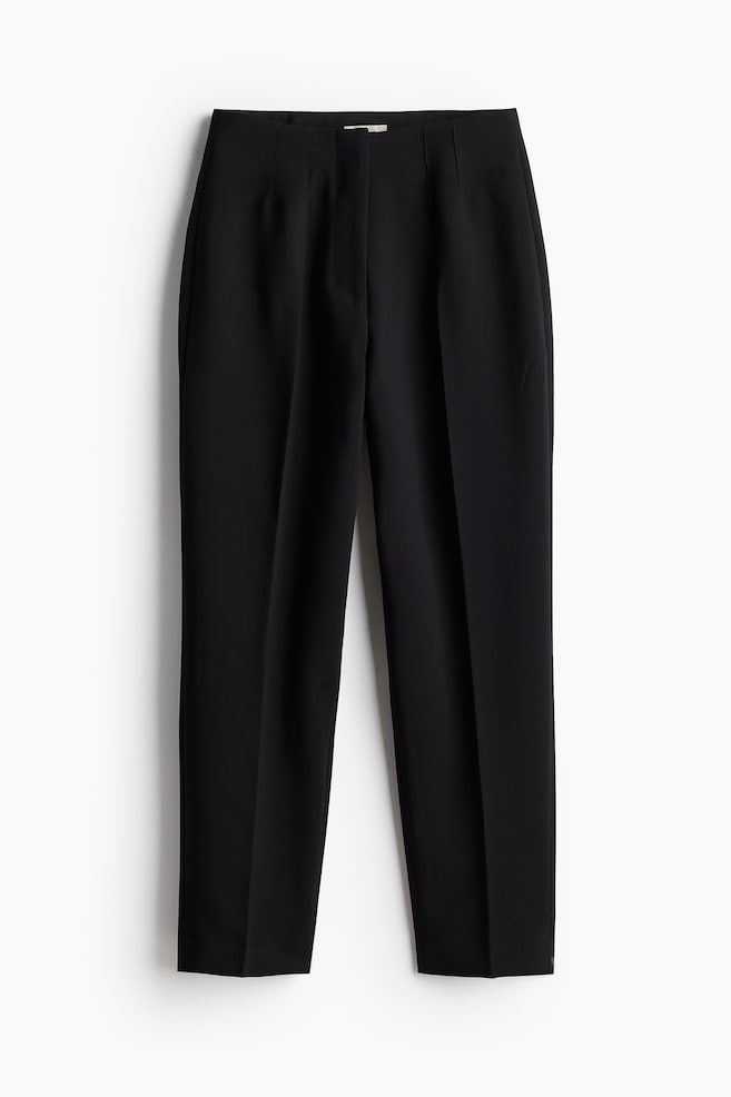 Ankle-length cigarette trousers - Black/Grey marl - 1