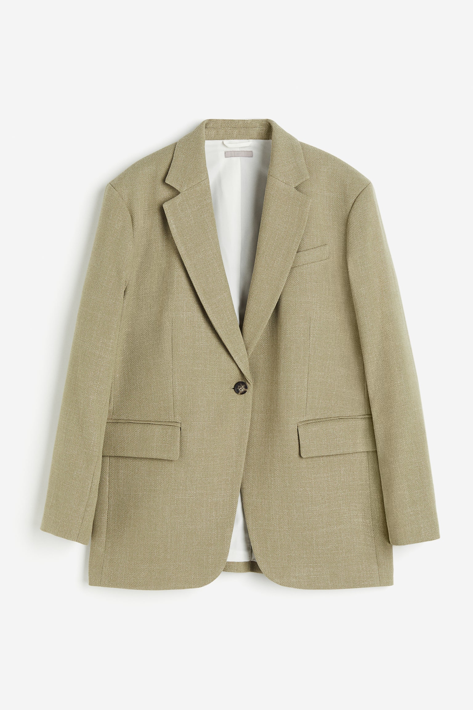 Oversized Blazer - Light khaki green/Cream/Dusty blue - 2