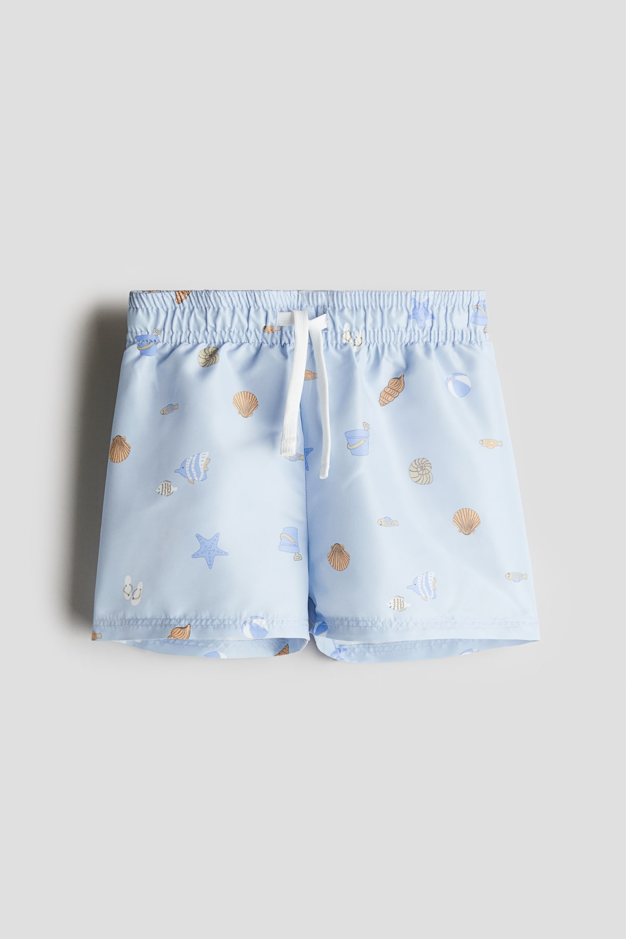 Short de bain à motif - Bleu clair/coquillages - ENFANT | H&M FR
