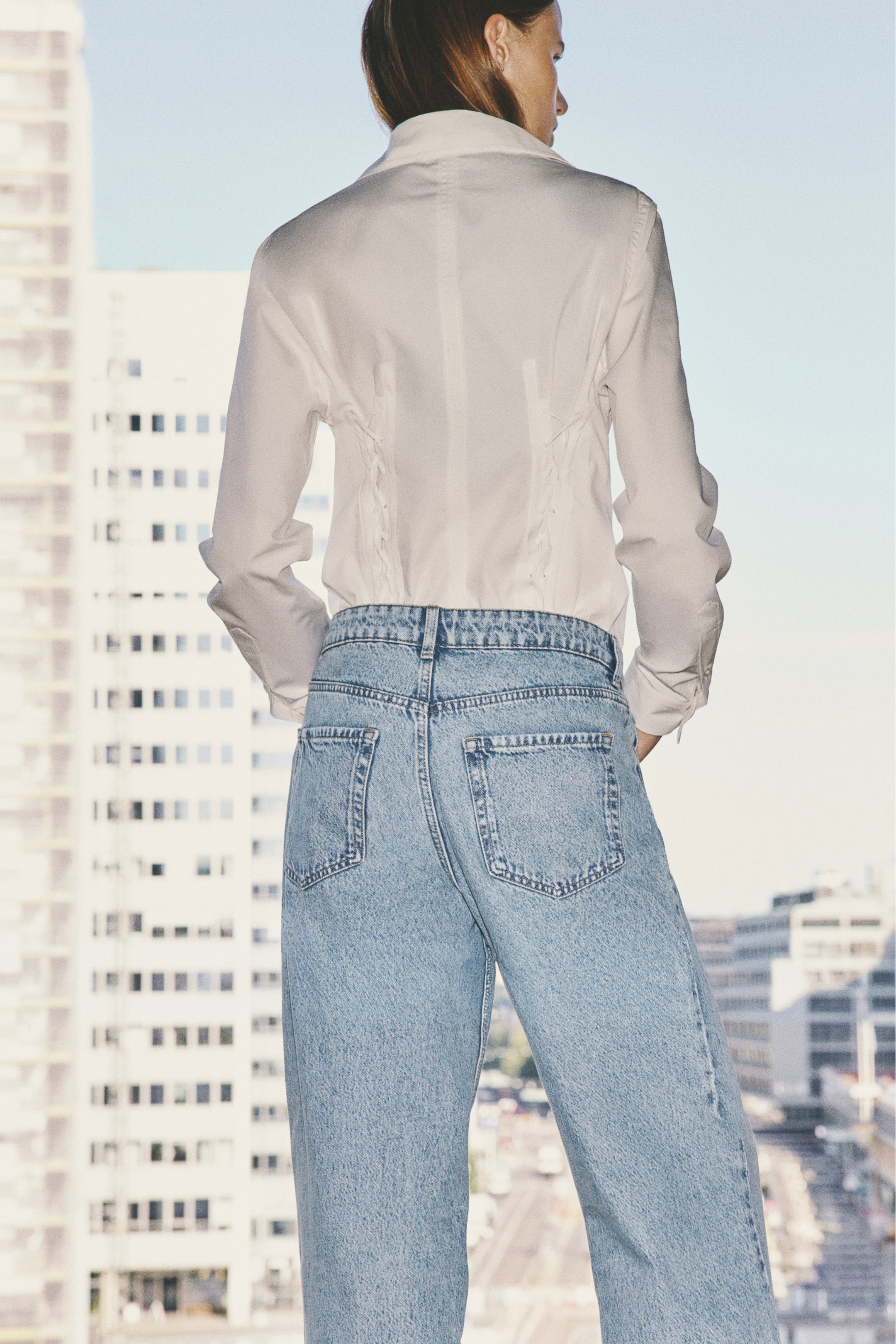 Wide-Leg Regular-Waist Jeans