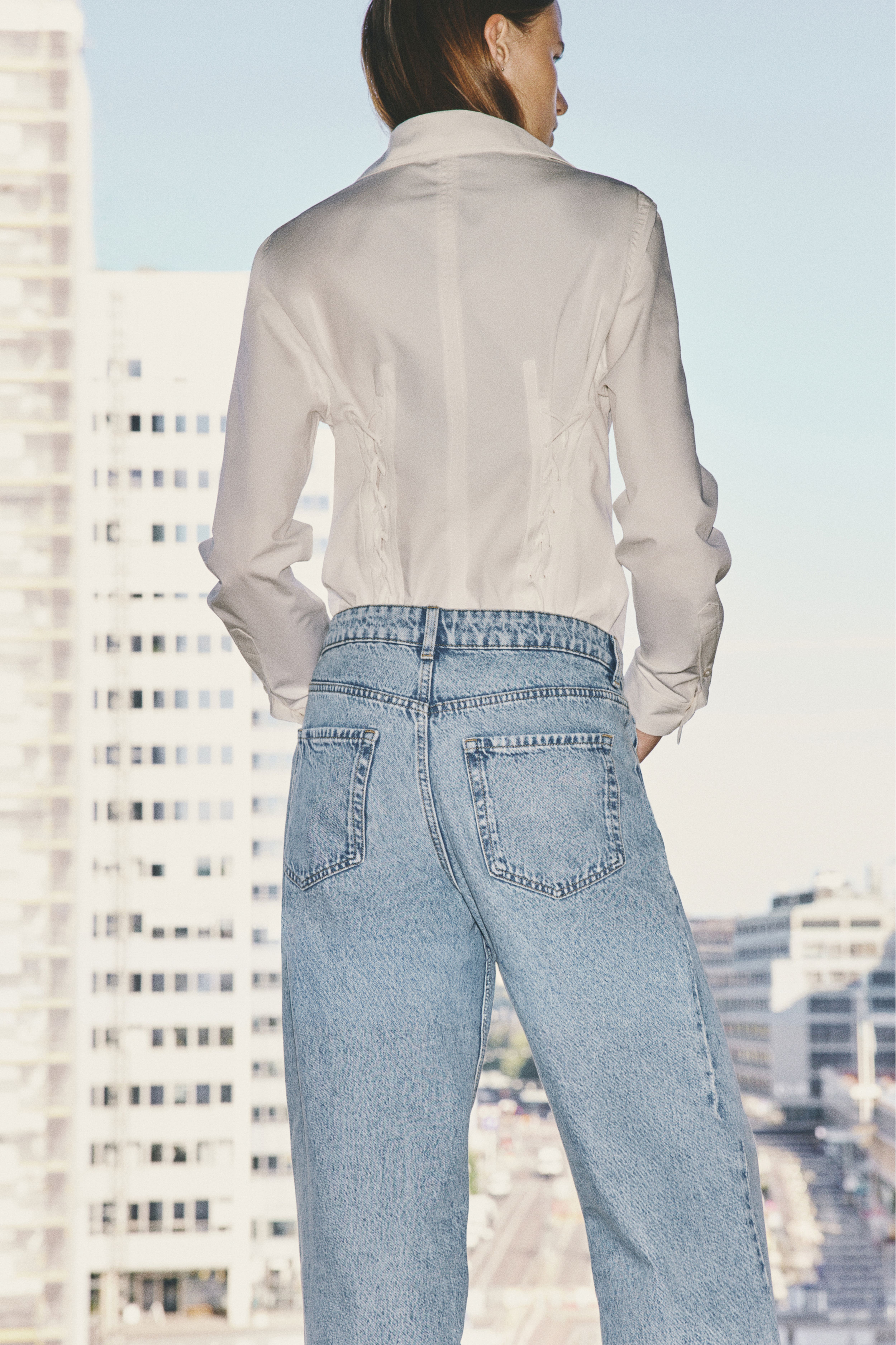 Wide-Leg Regular-Waist Jeans