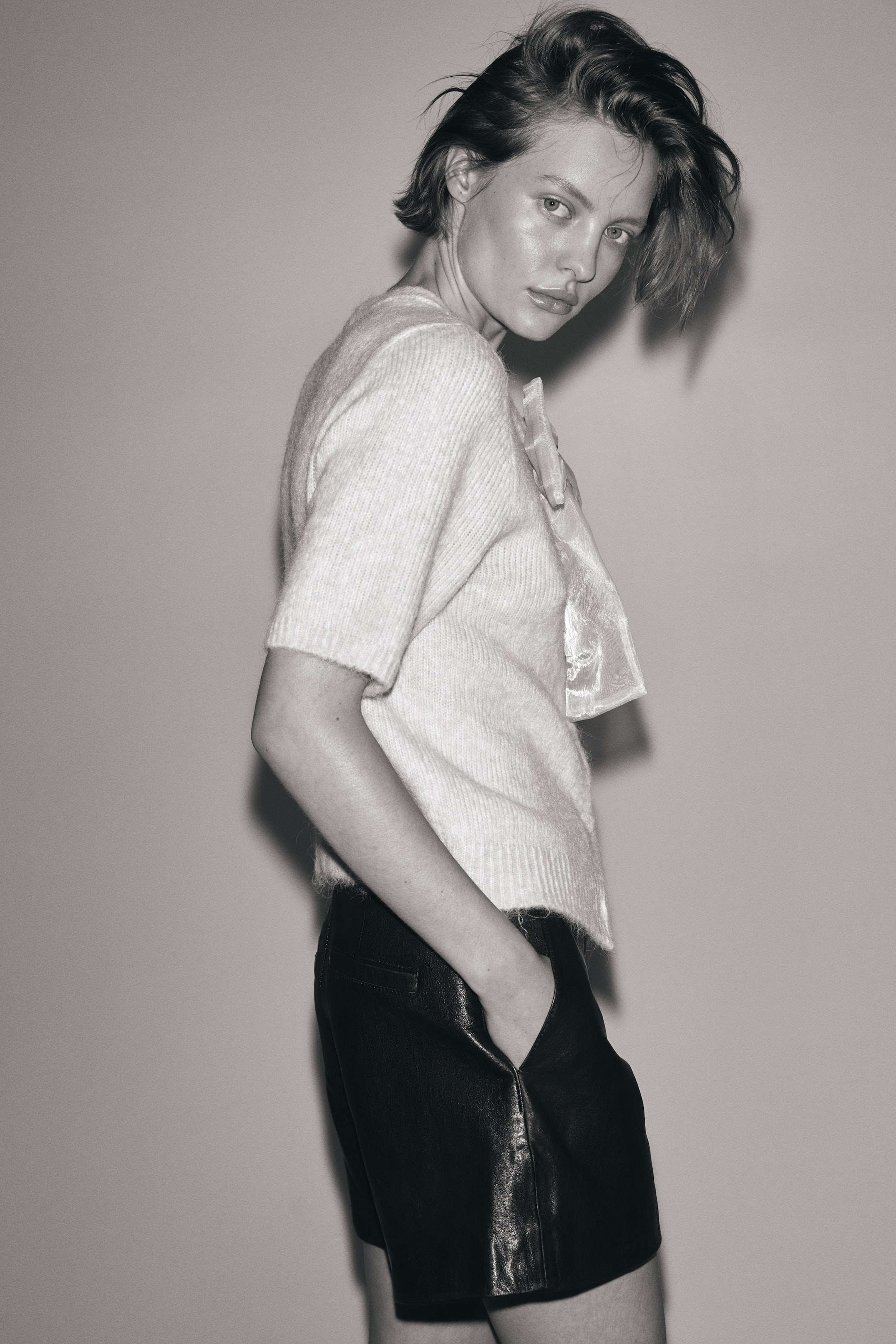 Ampliar la imagen: Cárdigan tejido con detalle de moño - Rosa claro - Ladies | H&M MX 3