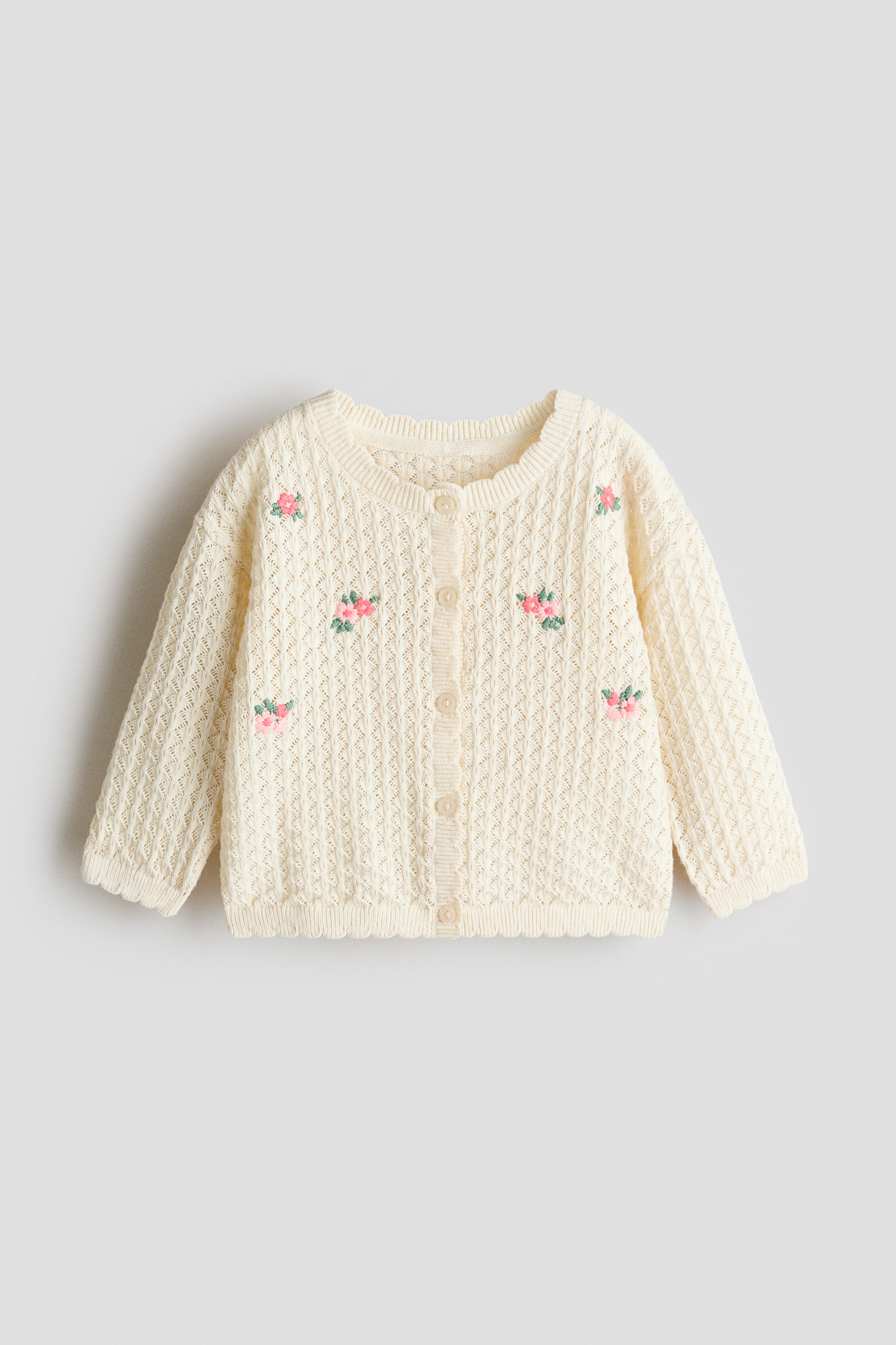 Cardigan Fille H&M Ivoire – Taille 10-12 Ans – Mélange Laine – Poches – Lavable Machine
