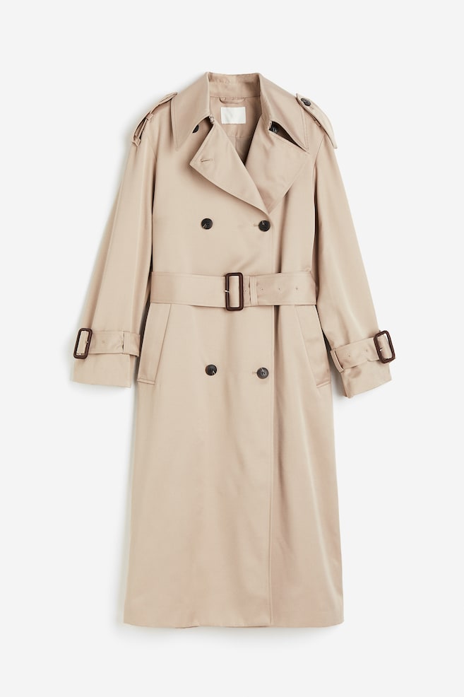 Double-breasted trenchcoat - Beige/Black - 2