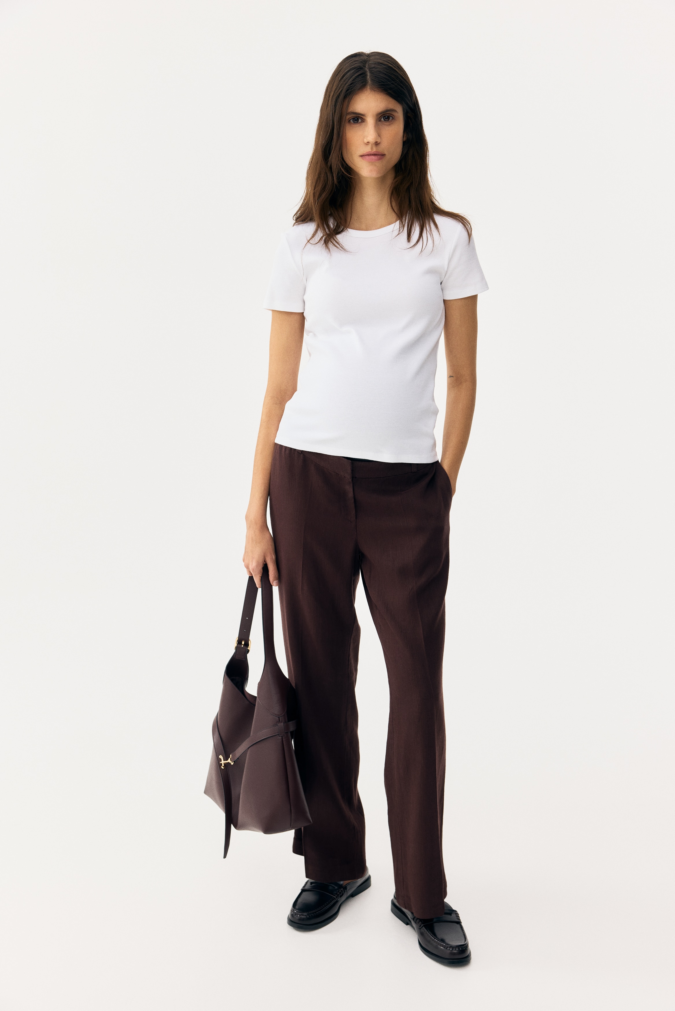 MAMA Linen-Blend Dress Pants from H&M - $40.99