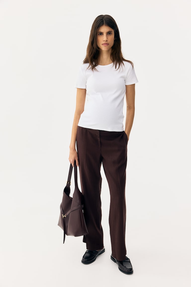 MAMA Elegantne pantalone od mešavine lana