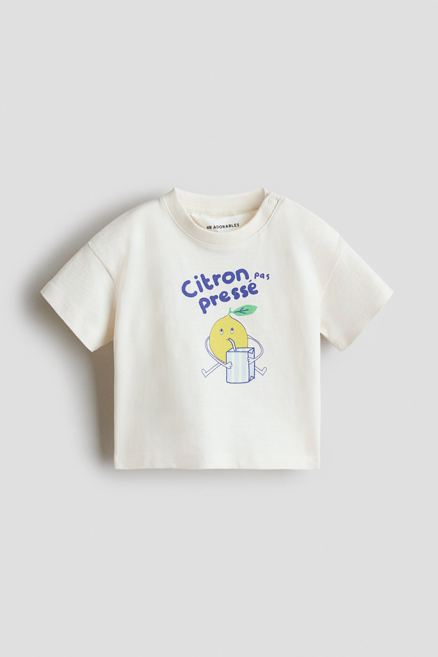 T-shirt avec détail brodé - Crème/Citron pas pressé/Rose framboise/Hello - 1