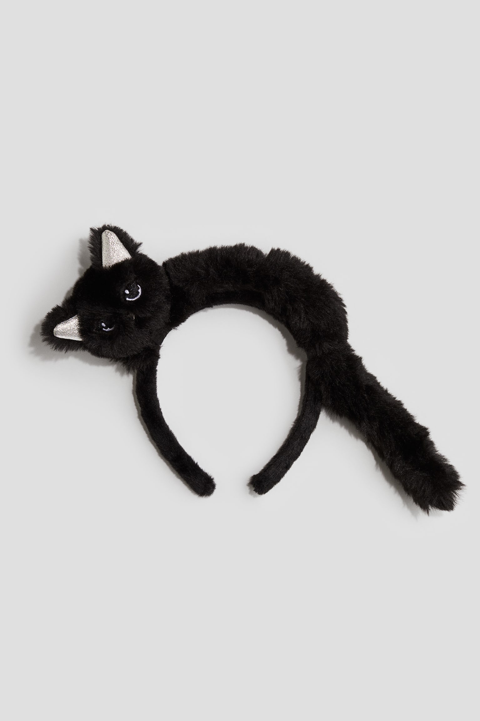 Fluffy Alice band - Black/Cat - 1