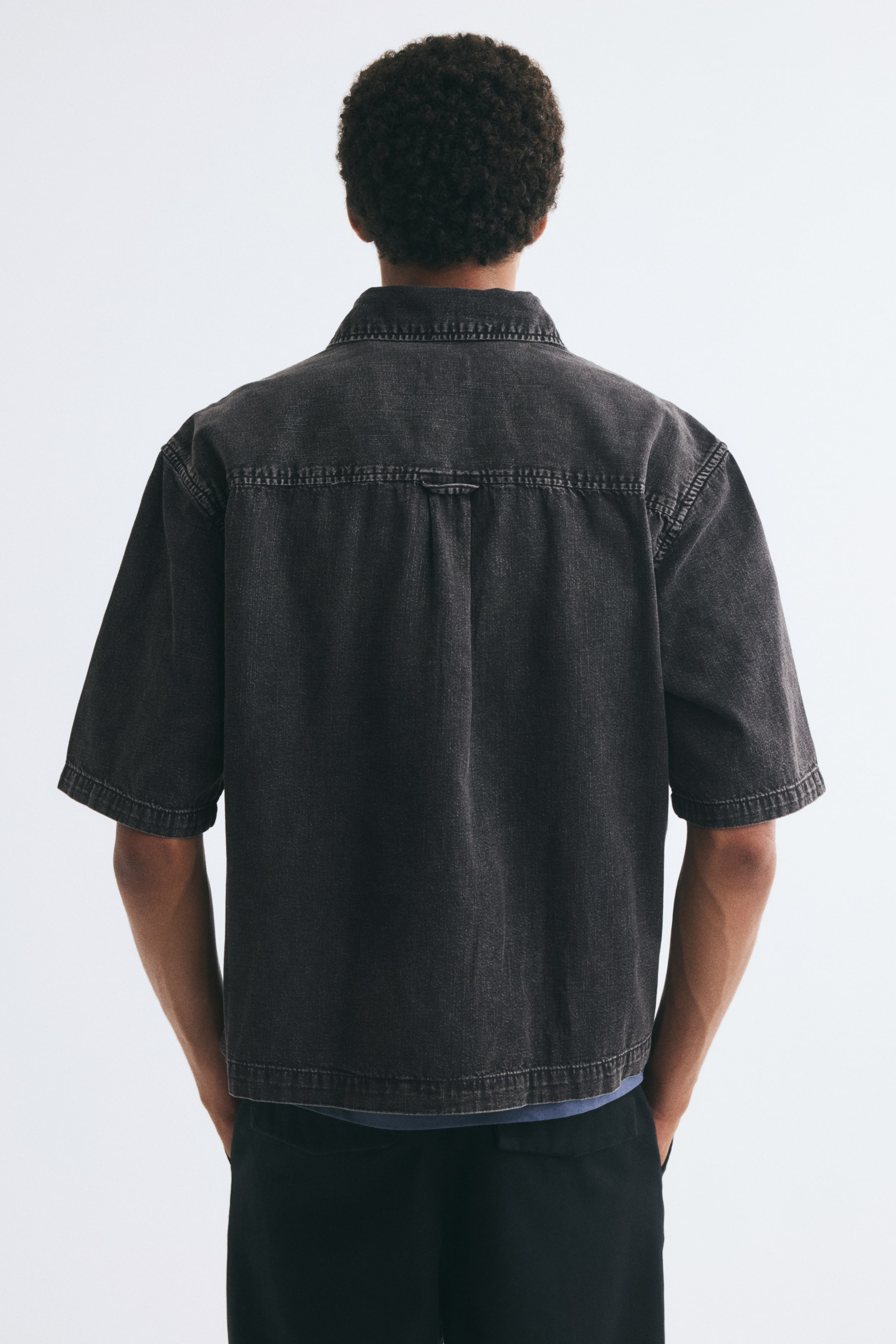 Relaxed-Fit Short-Sleeved Denim Shirt