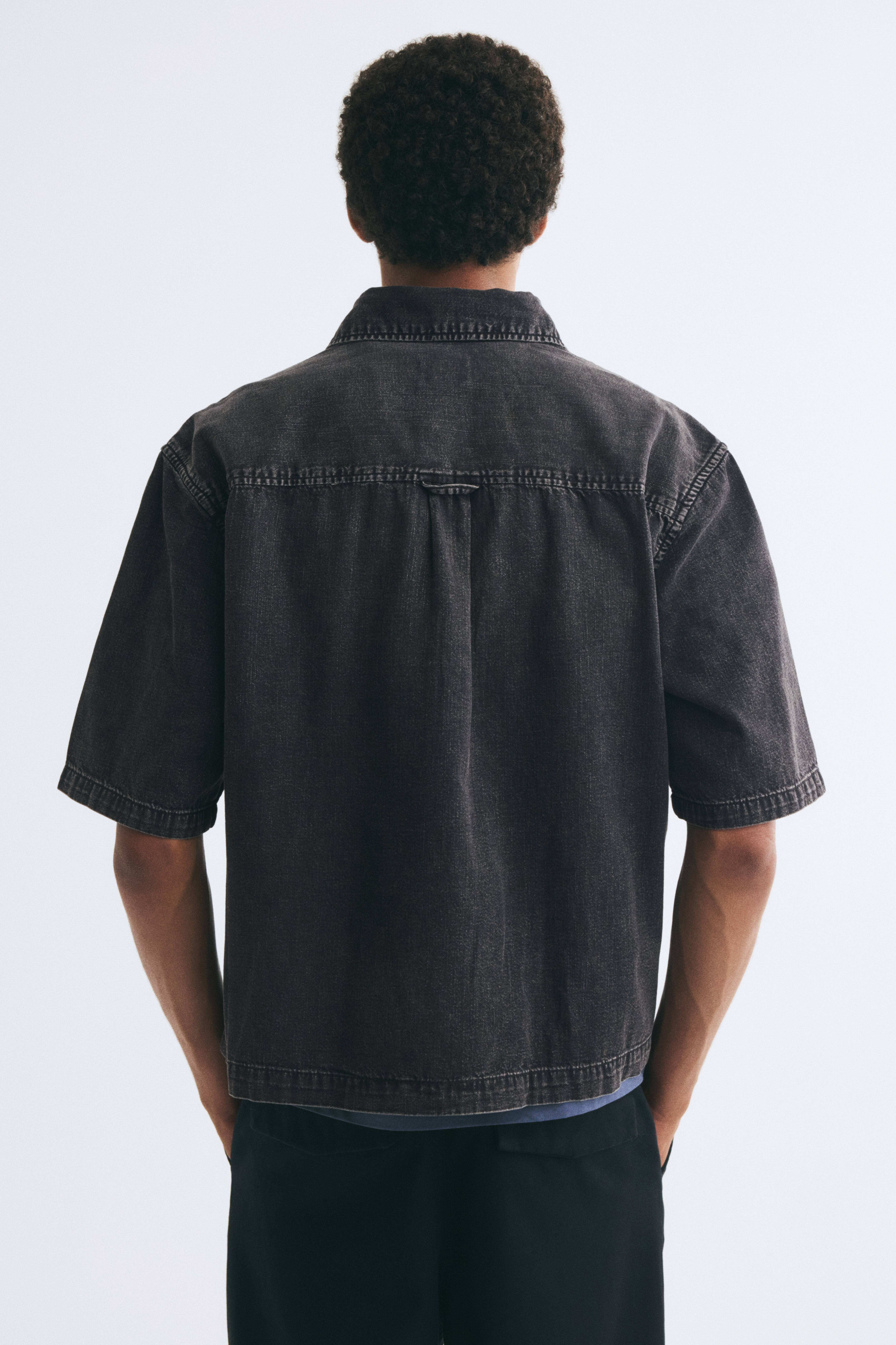 Relaxed-Fit Short-Sleeved Denim Shirt