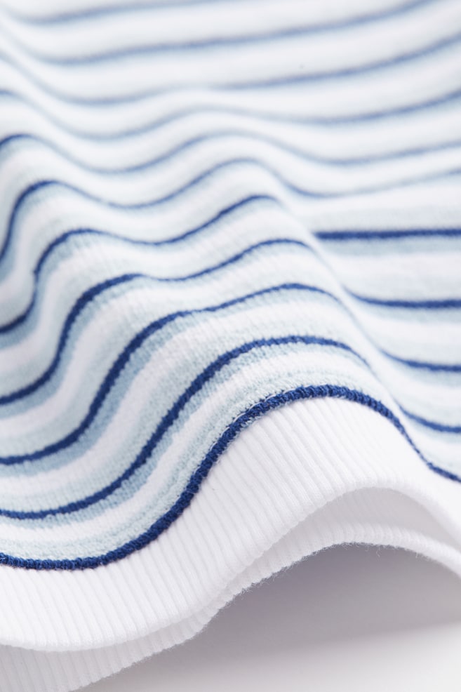 High-waisted jersey shorts - Light blue/Striped - 2