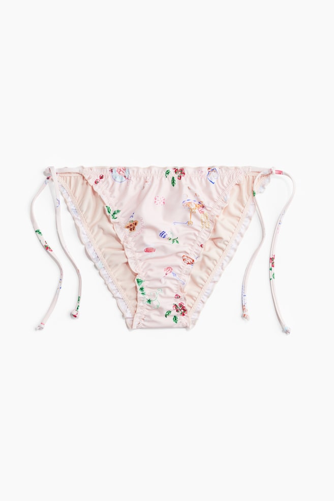Bragas de bikini con lazos - Rosa claro/Diseño/Crema/Palmeras - 1