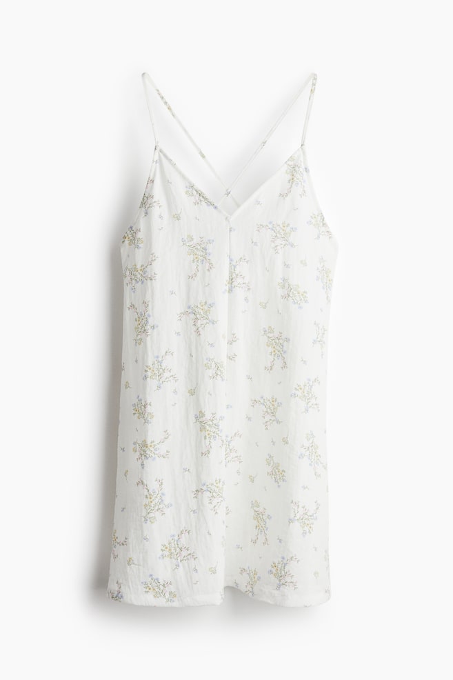 Open-back strappy dress - White/Floral/Black/Floral - 1