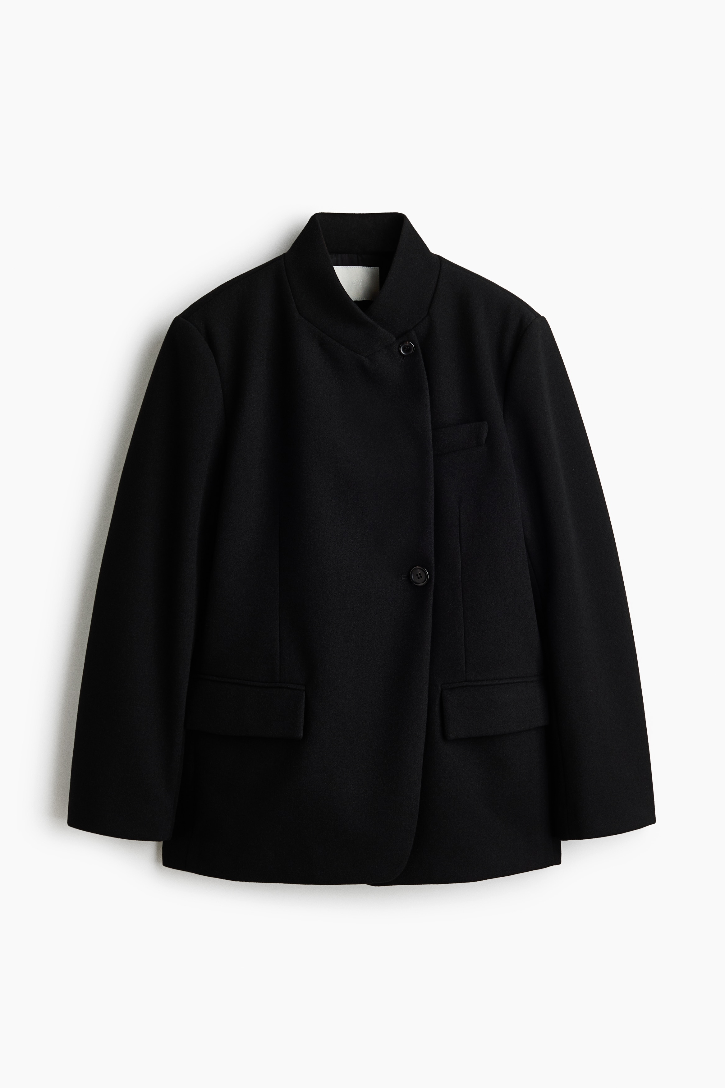 Single-breasted stand-collar blazer