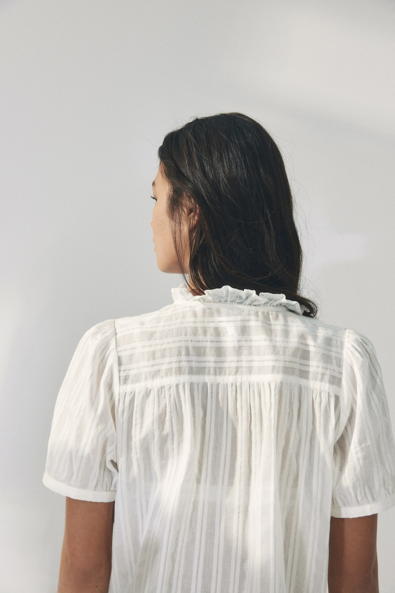 Ruffle-Trimmed Cotton Blouse - image 4