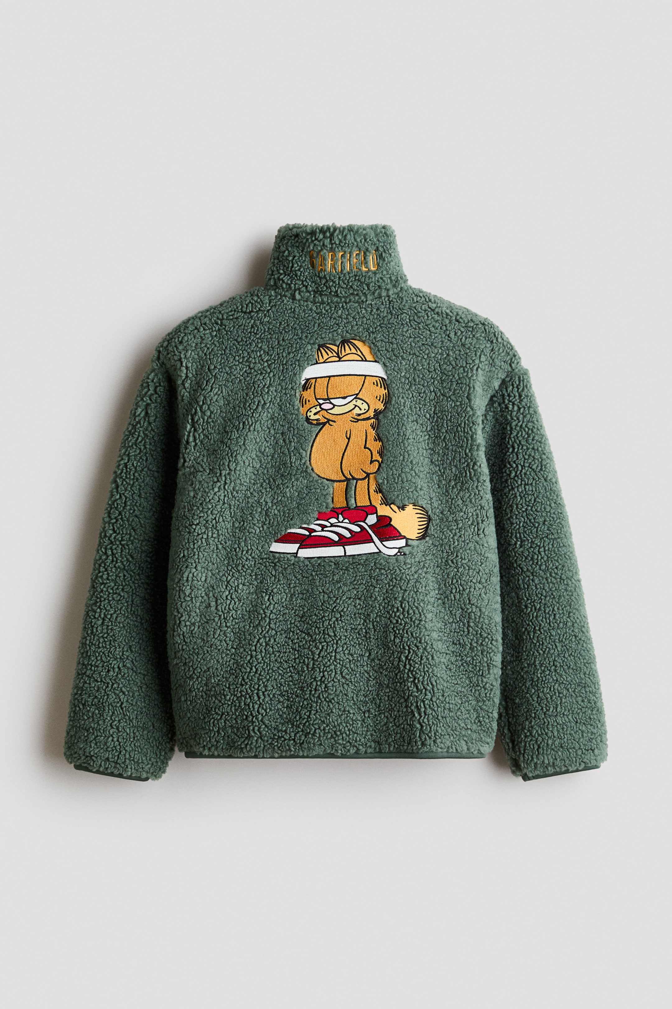 Embroidered-Motif Teddy Fleece Jacket