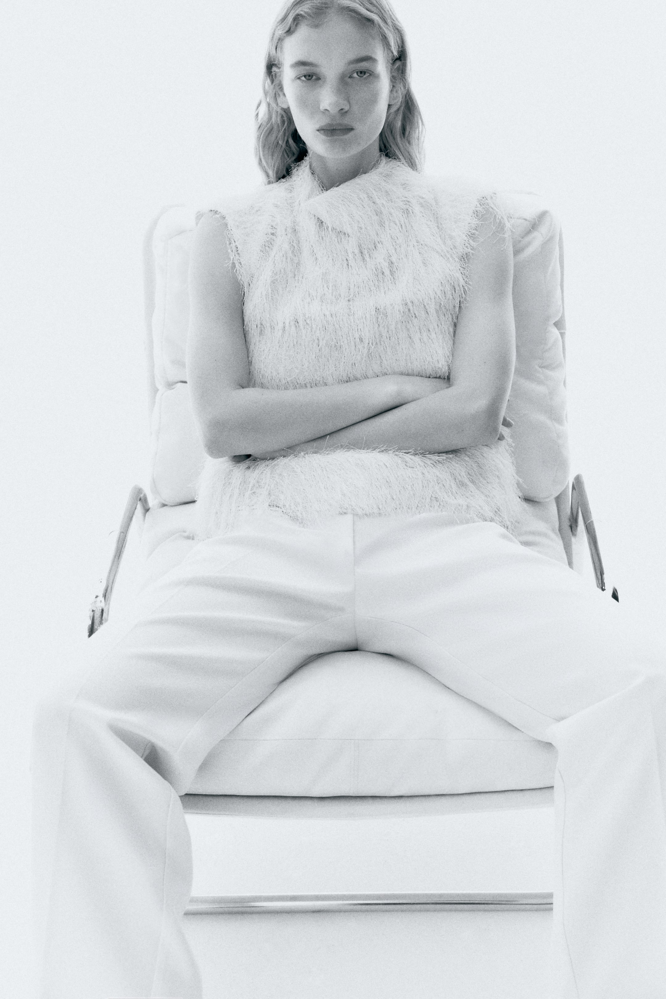 View larger image: High-waisted tailored trousers - Cream - Ladies | H&M 1