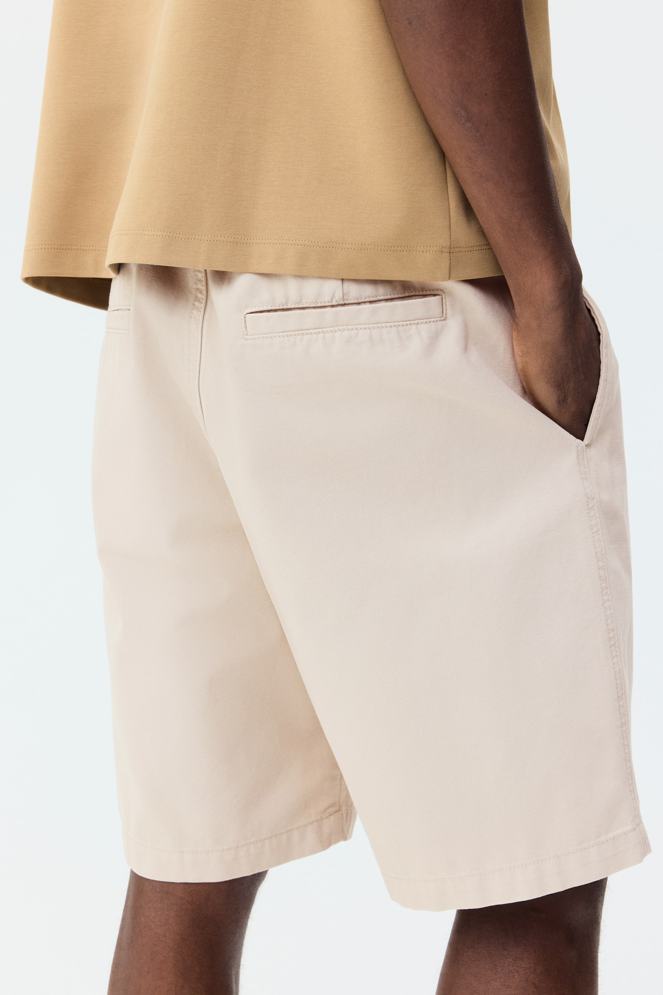View larger image: Relaxed-Fit Cotton Chino Shorts - Beige - Men | H&M US 4