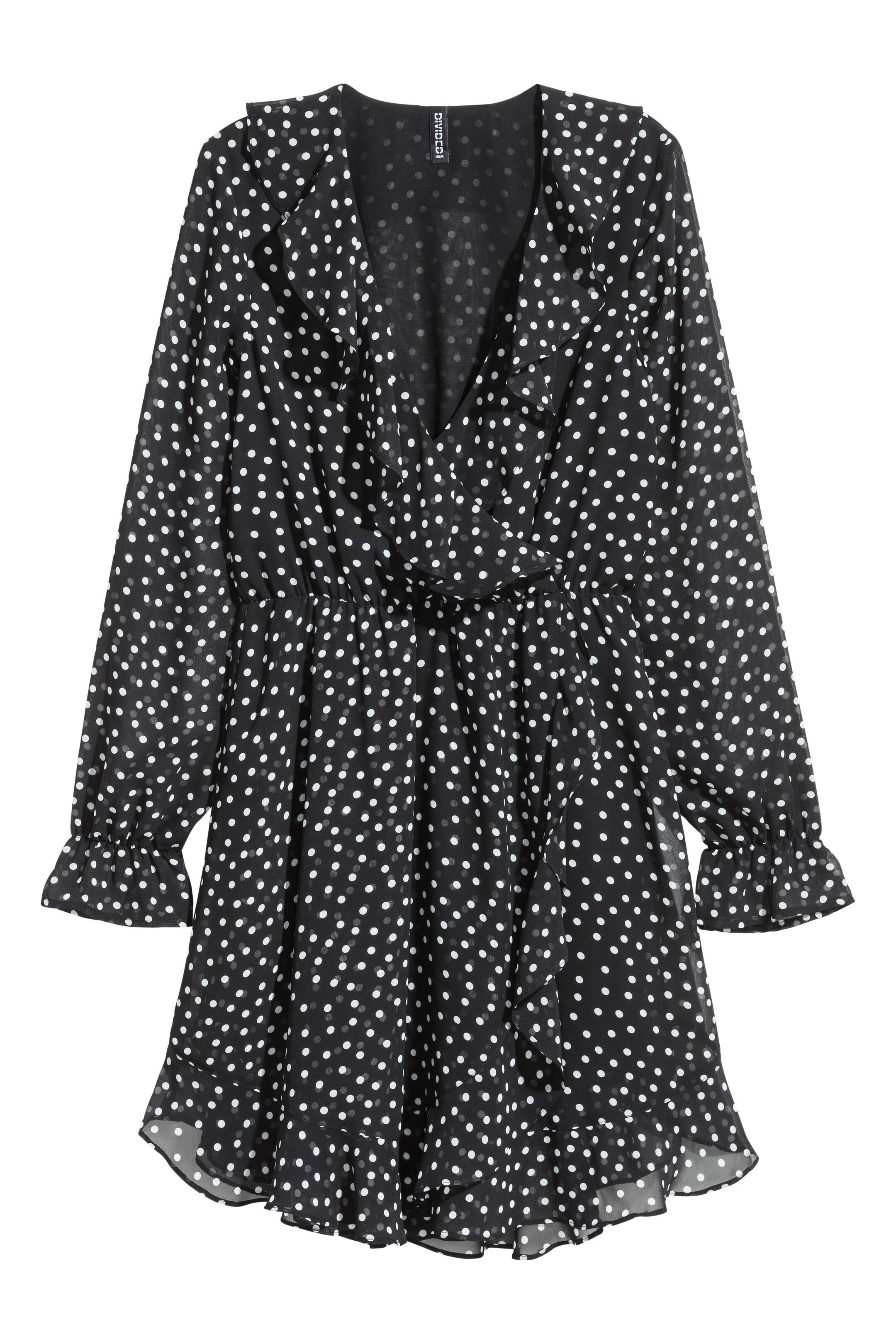 View larger image: Wrap dress - Black/Spotted - Ladies | H&M GB 1