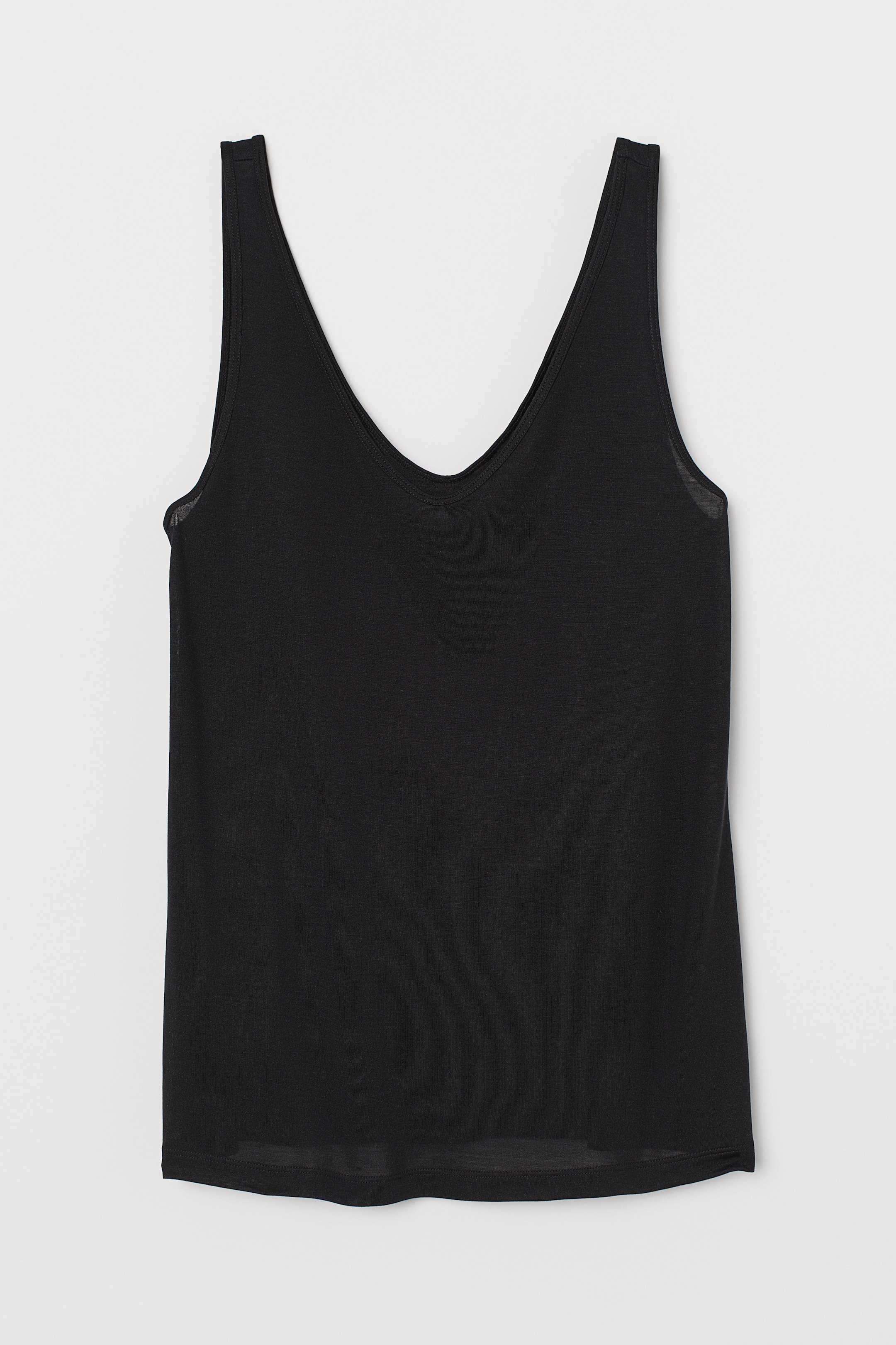 Silk-blend vest top Black Ladies H&M