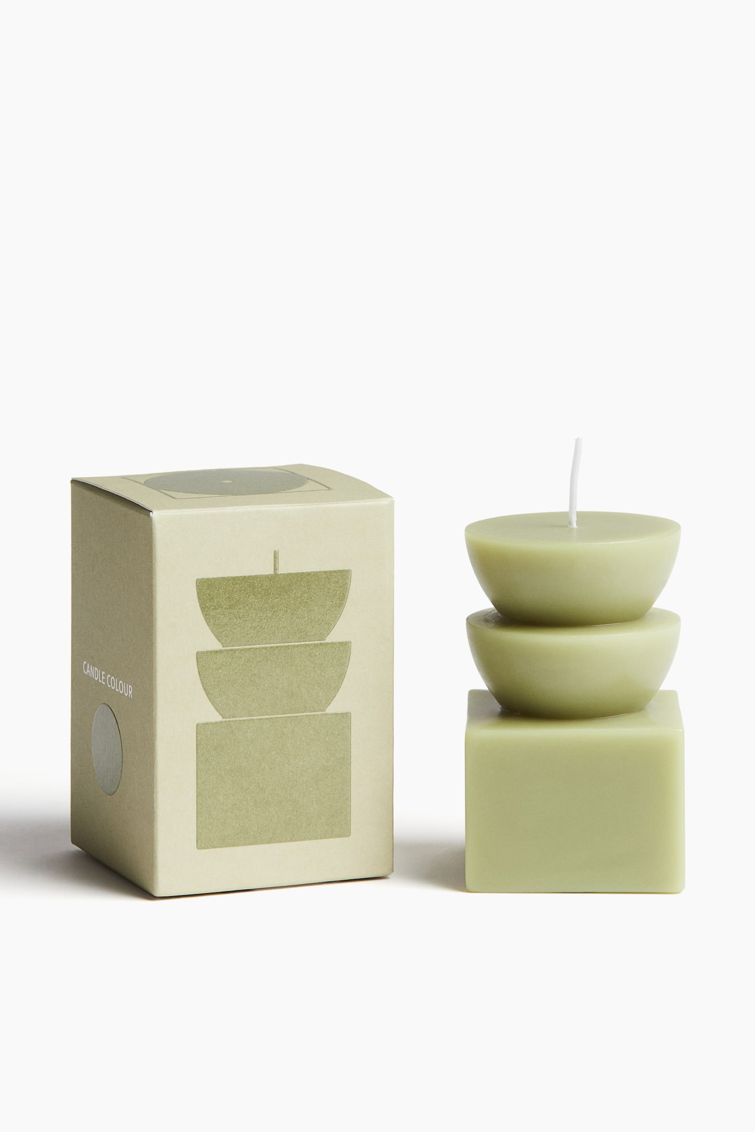 Geometric candle - Green/White - 1