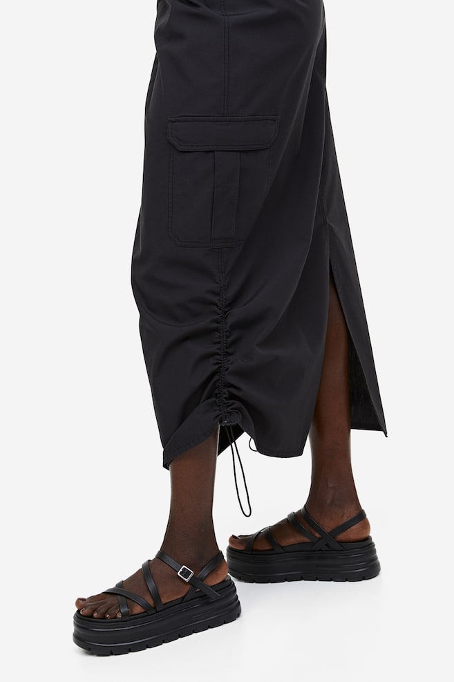 Cotton parachute skirt - Black/Light grey - 6