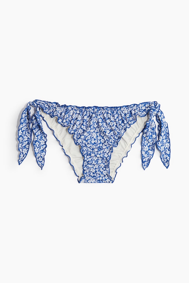 Bragas de bikini con lazos - Azul/Floreado/Azul marino/Rojo oscuro - 1