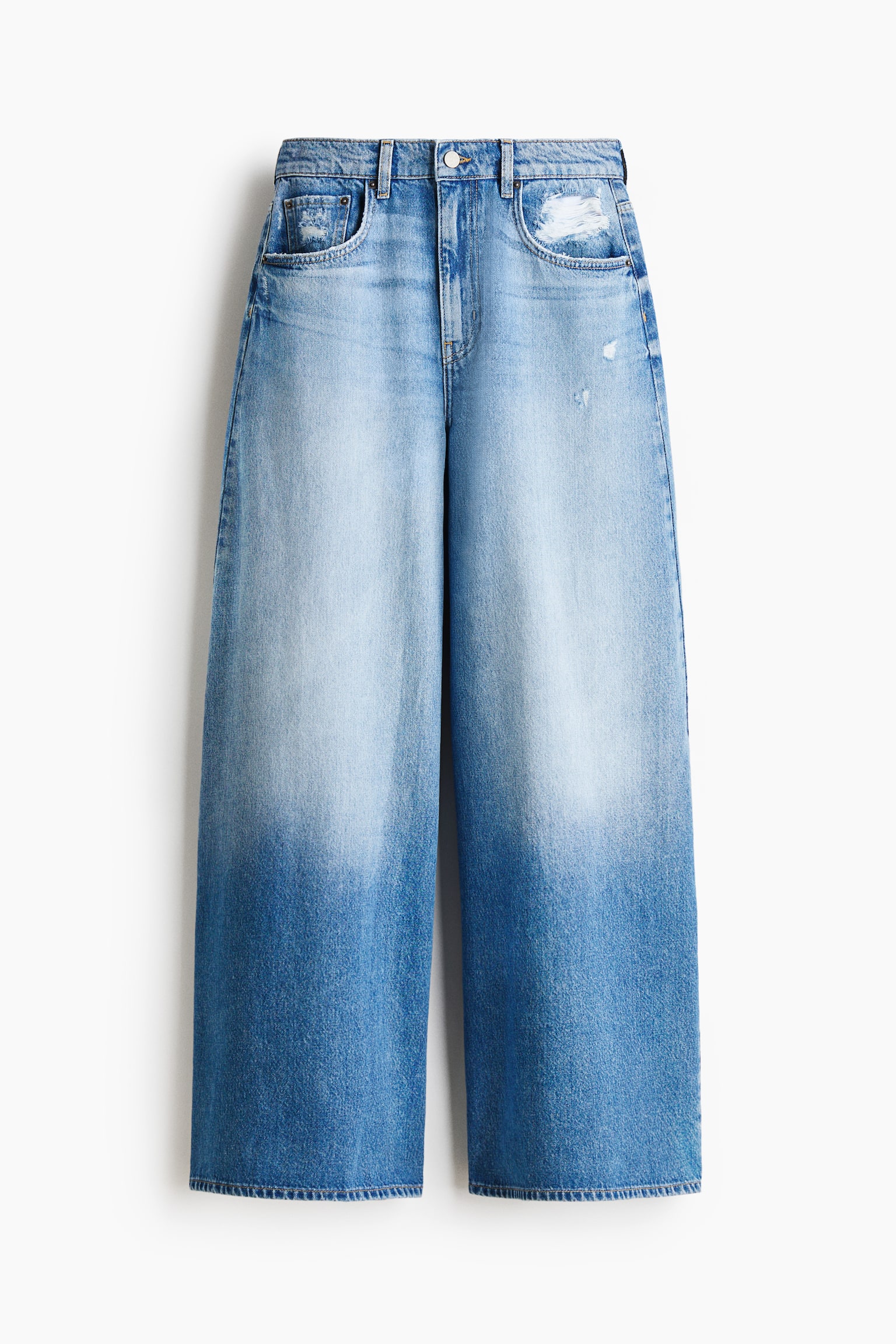 Barrel Leg Regular Jeans - Açık kot mavisi - 1