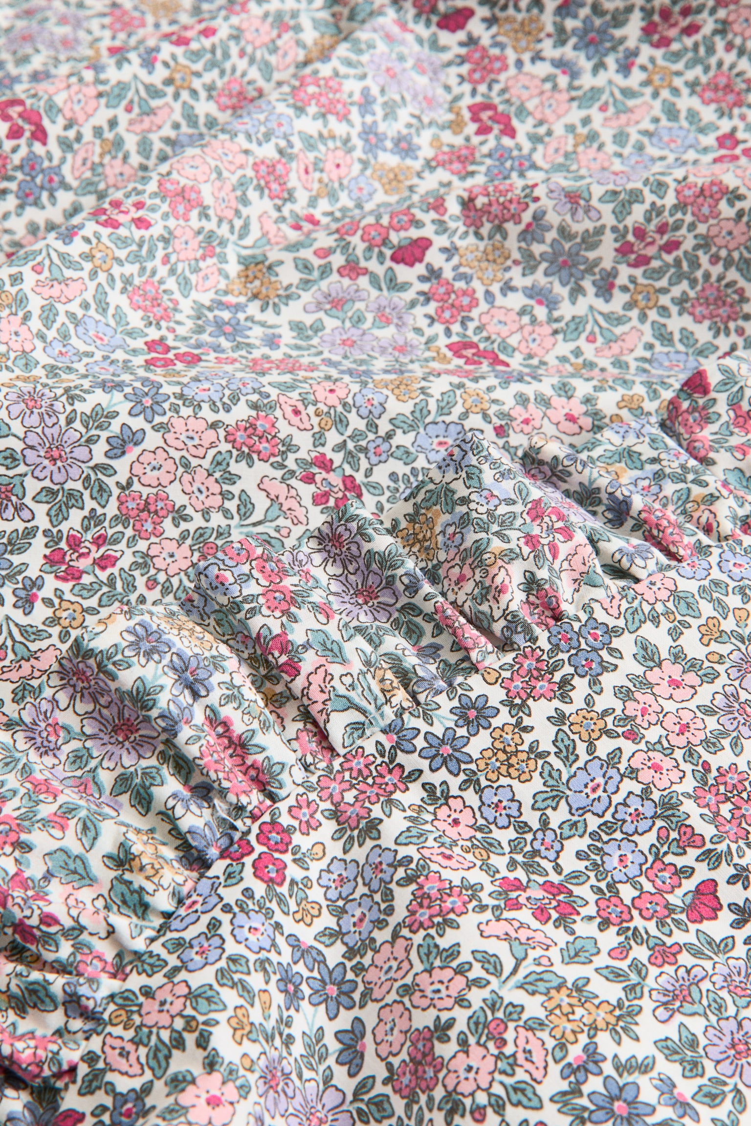 Cotton cot duvet cover set - Cream/Floral - 2