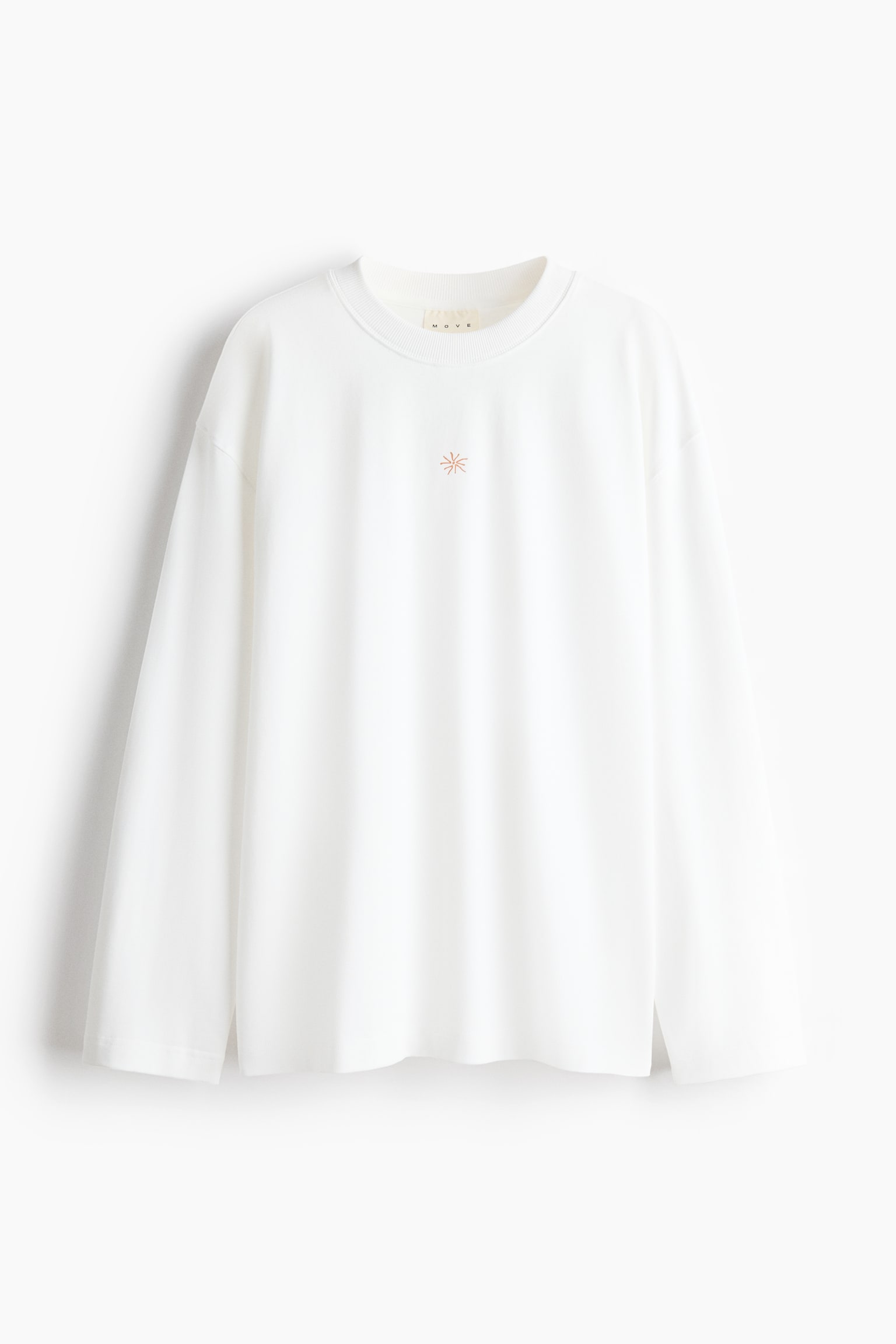 Loose Fit Long-sleeved printed sports T-shirt - Bianco/Solar Soleil - 1