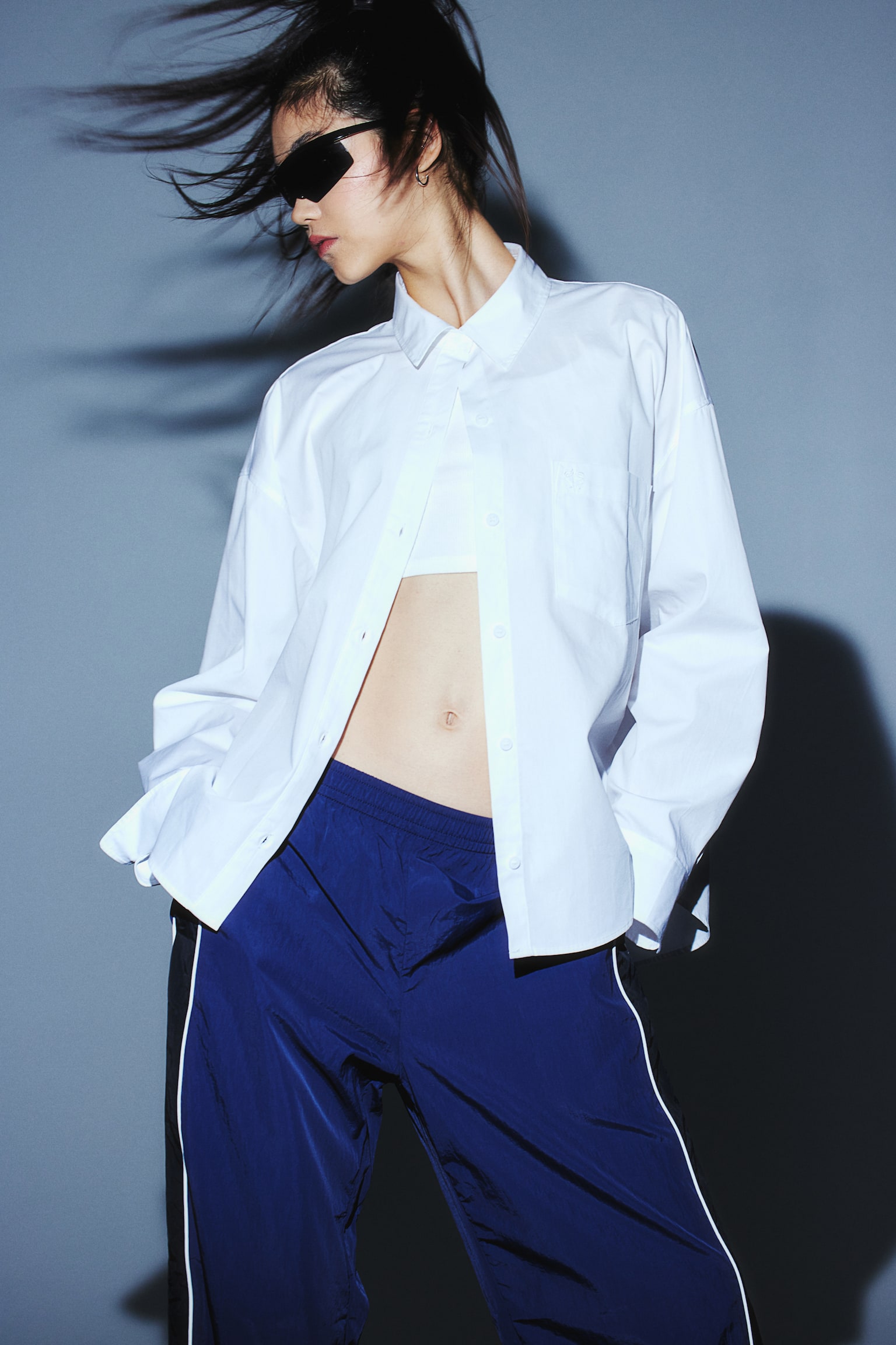 Oversized Cotton Shirt - White/Light blue/Black/Cream/Stripe/White/Pinstripe/White/Light blue/Stripe - 1