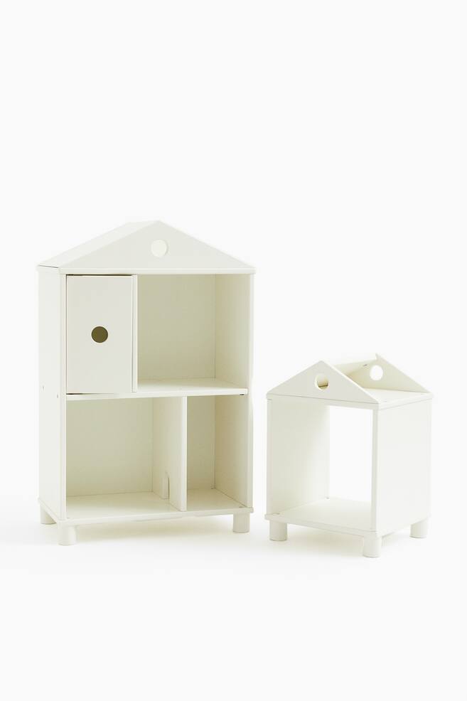 House-shaped cabinet - White/Green/Beige - 3
