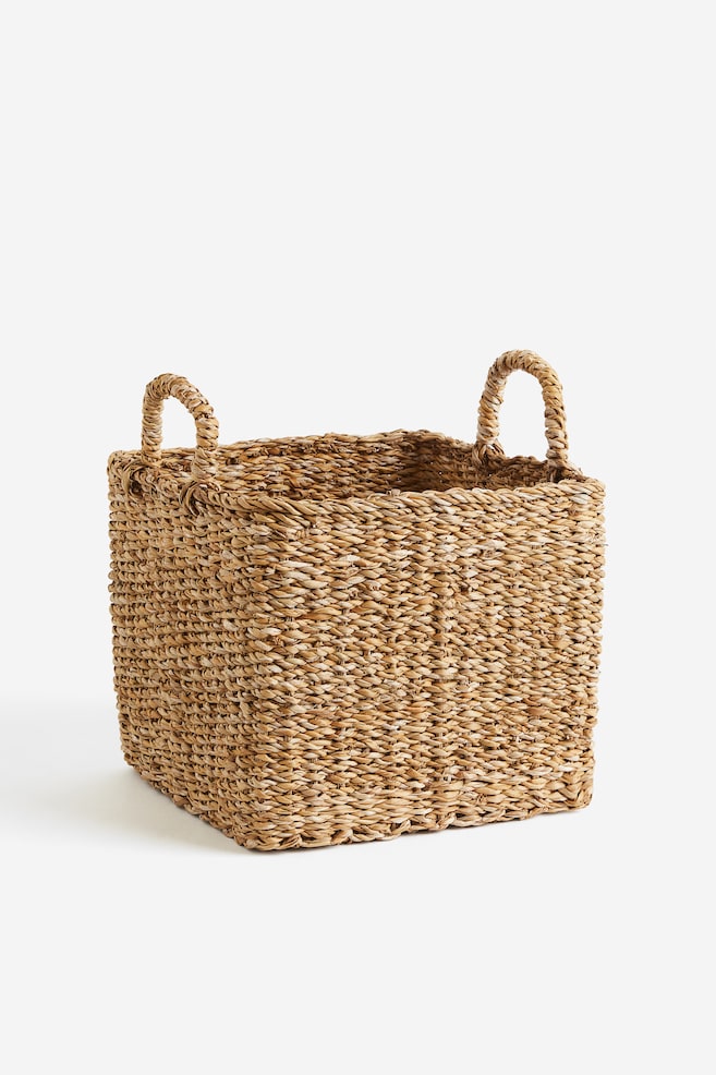 Braided storage basket - Beige - 1