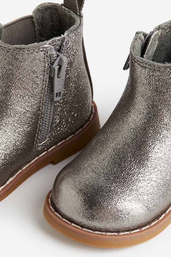 Warm-lined Chelsea boots - Grey/Metallic/Light beige/Black - 3