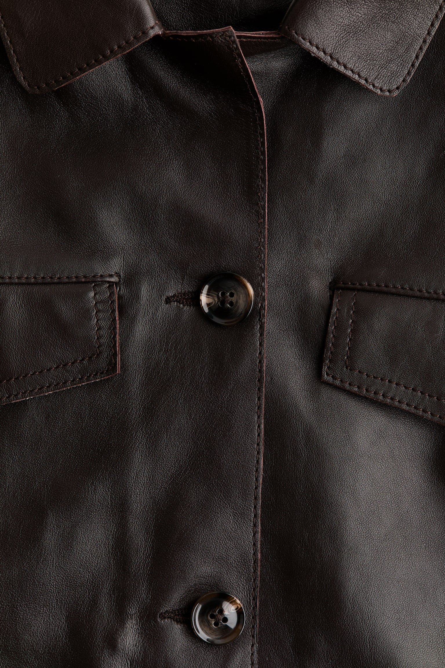 Leather jacket - Dark brown - 3