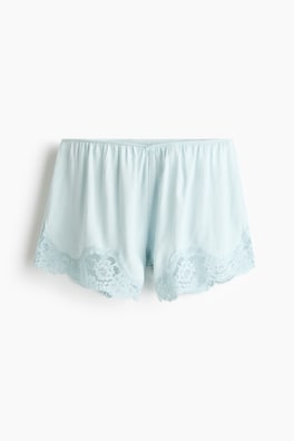 Pyjamasshorts med spetskant
