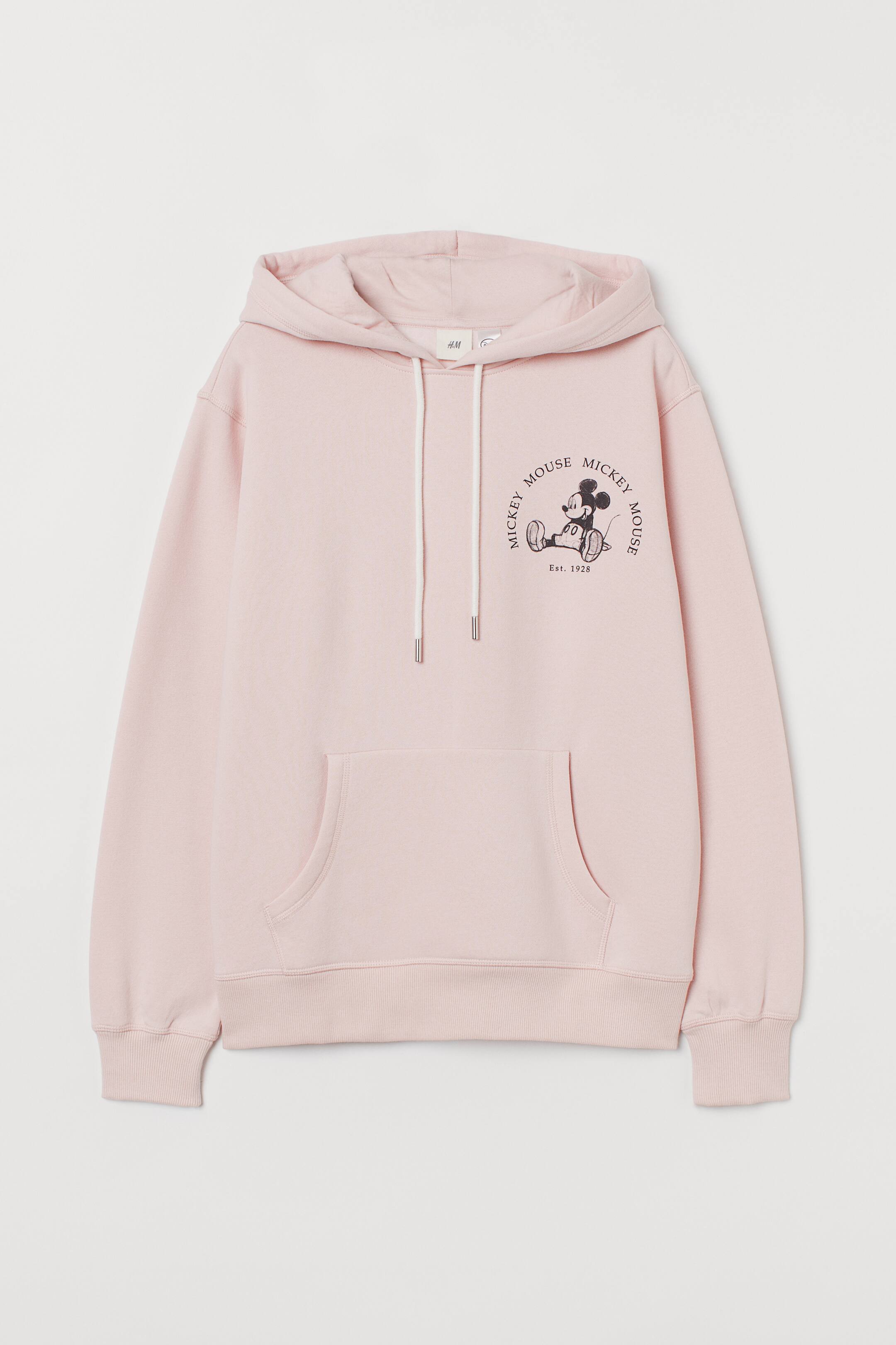 Kapuzenshirt mit Motiv - Langarm - Normale Länge - Hellrosa/Micky  