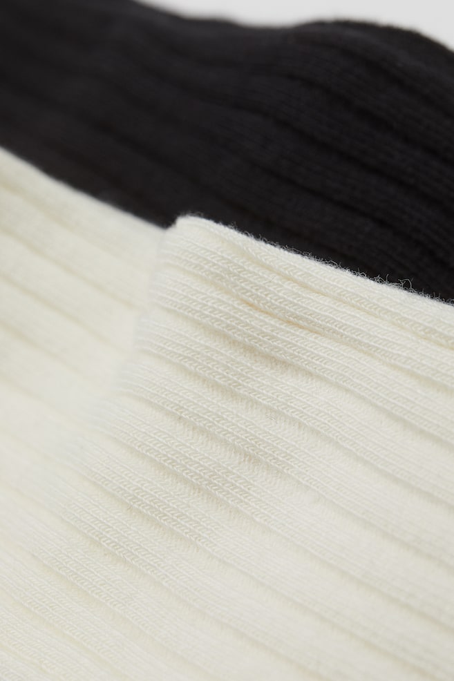 2-pack fine-knit tights - Cream/Black/Light grey/Natural white/Dark pink/Light beige/Dark pink/Light pink/dc - 4