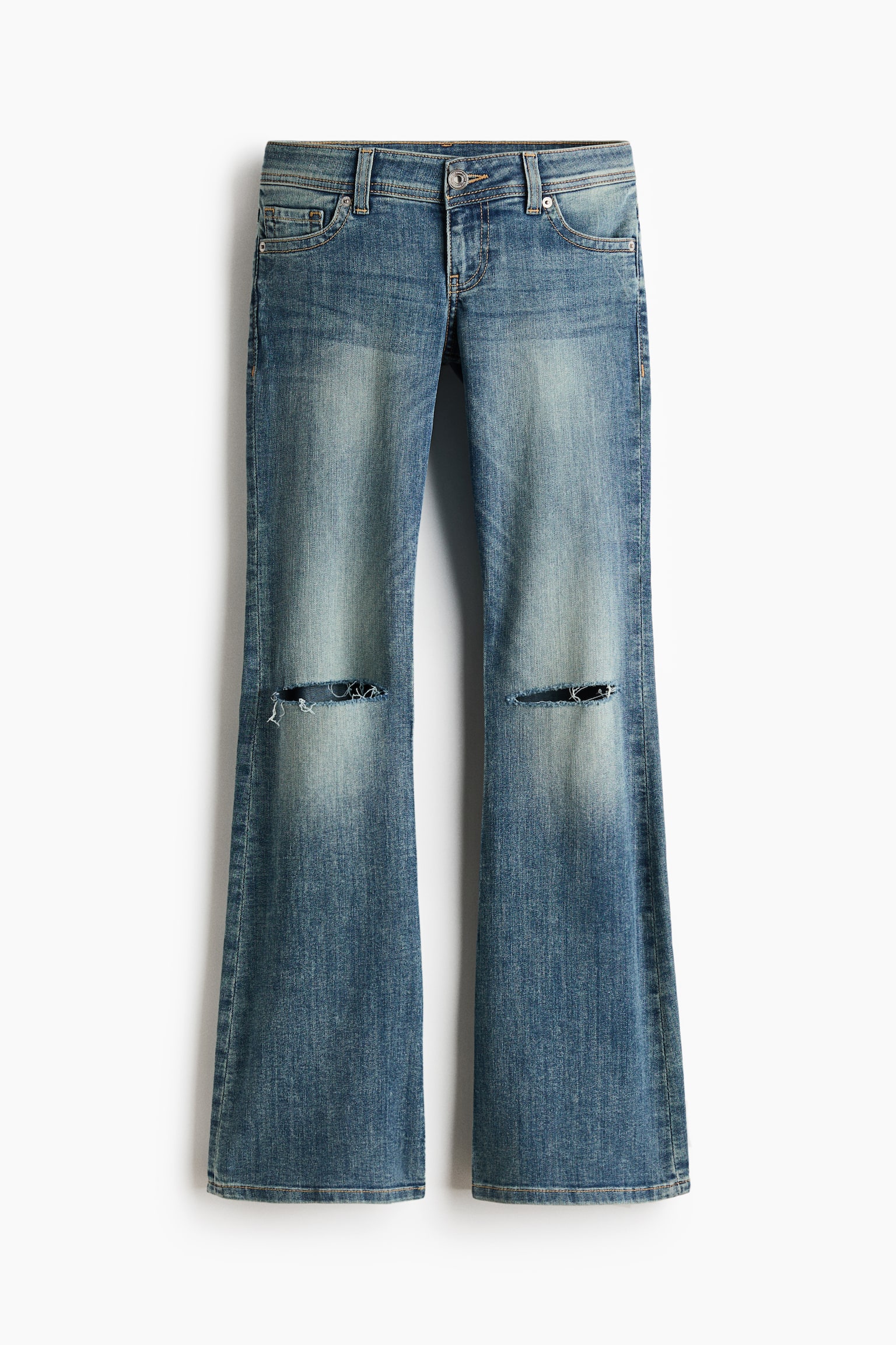 Flared Leg Ultra Low Waist Jeans - Niebieski denim/Ciemnoniebieski denim/Jasnoniebieski denim