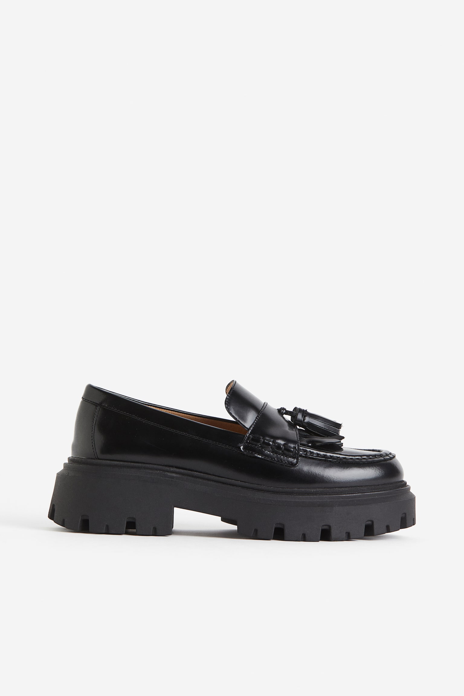 Chunky Leather Loafers - Black - 1