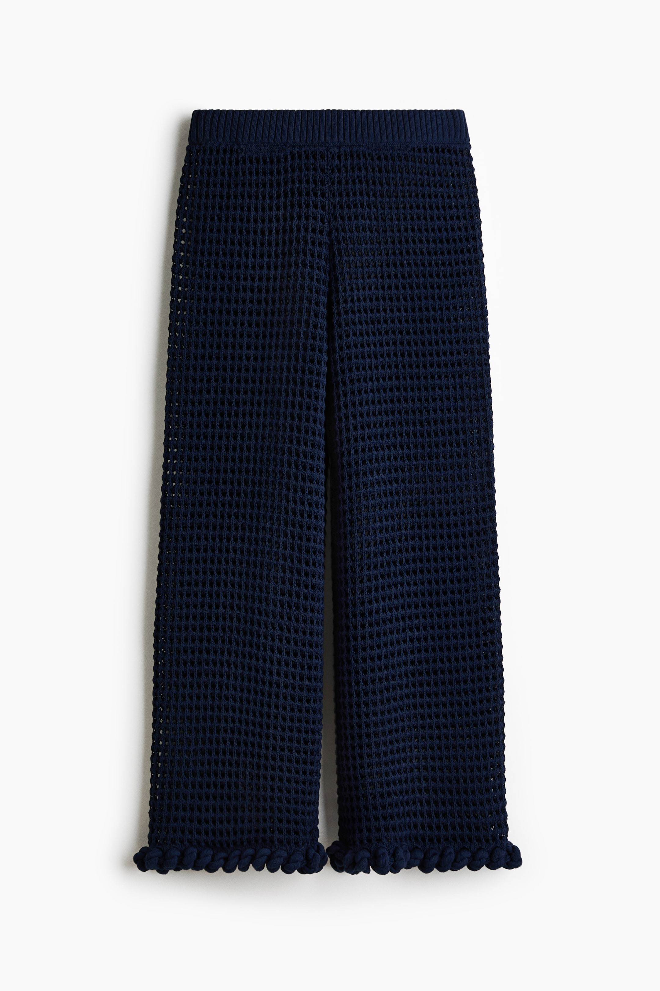 Rope-Detail Open-Knit Pants