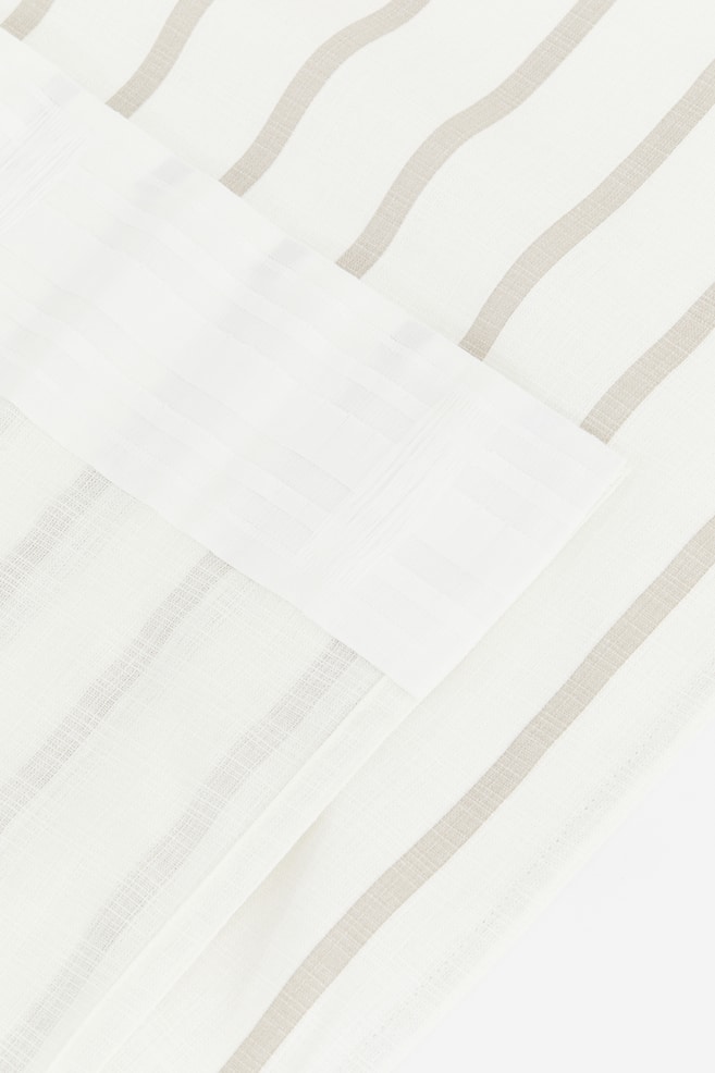 2-pak gardin i bomuld med multiophængningsfunktion - Hvid/Stribet - 2