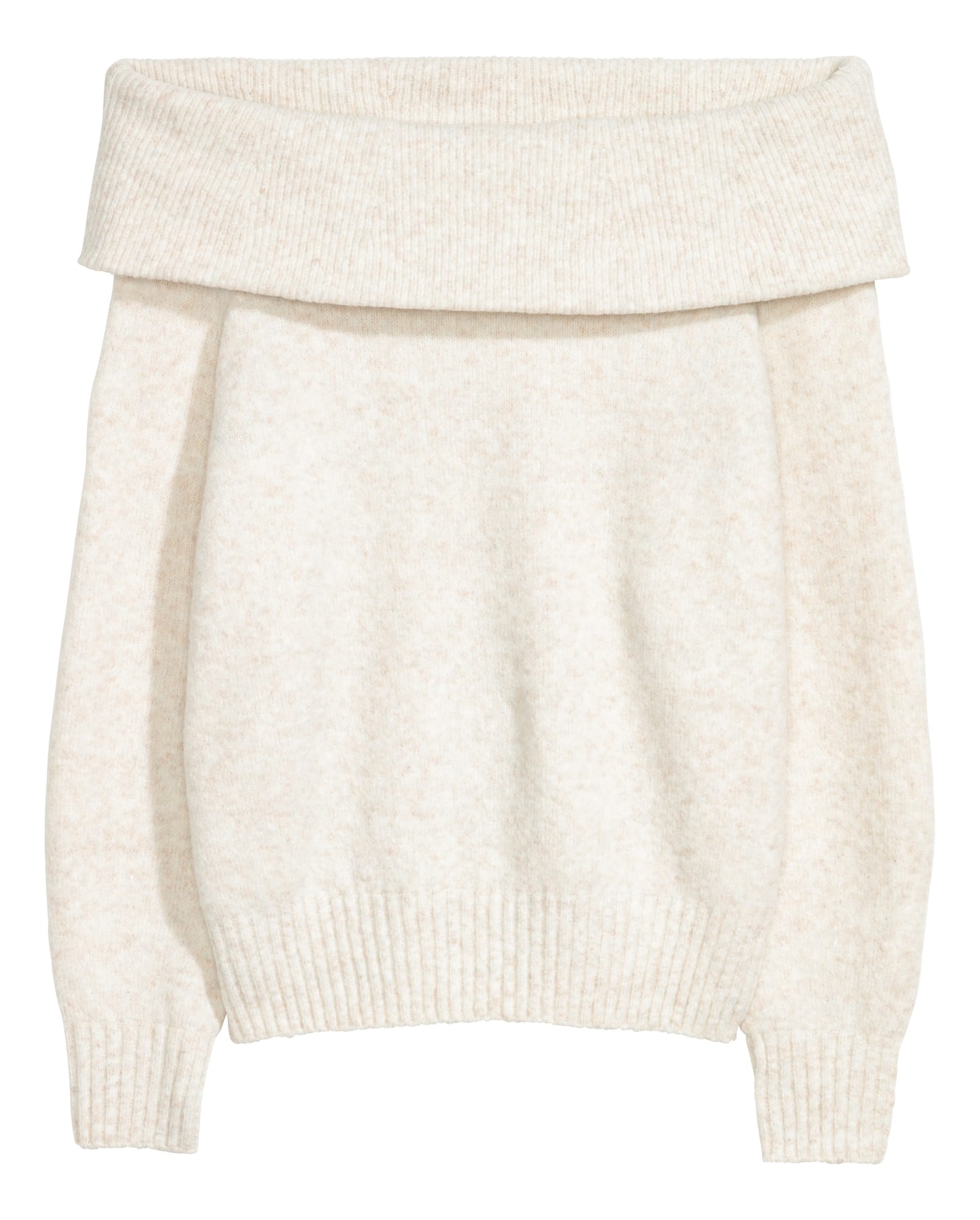 Off-the-shoulder Sweater - Natural white - Ladies | H&M US