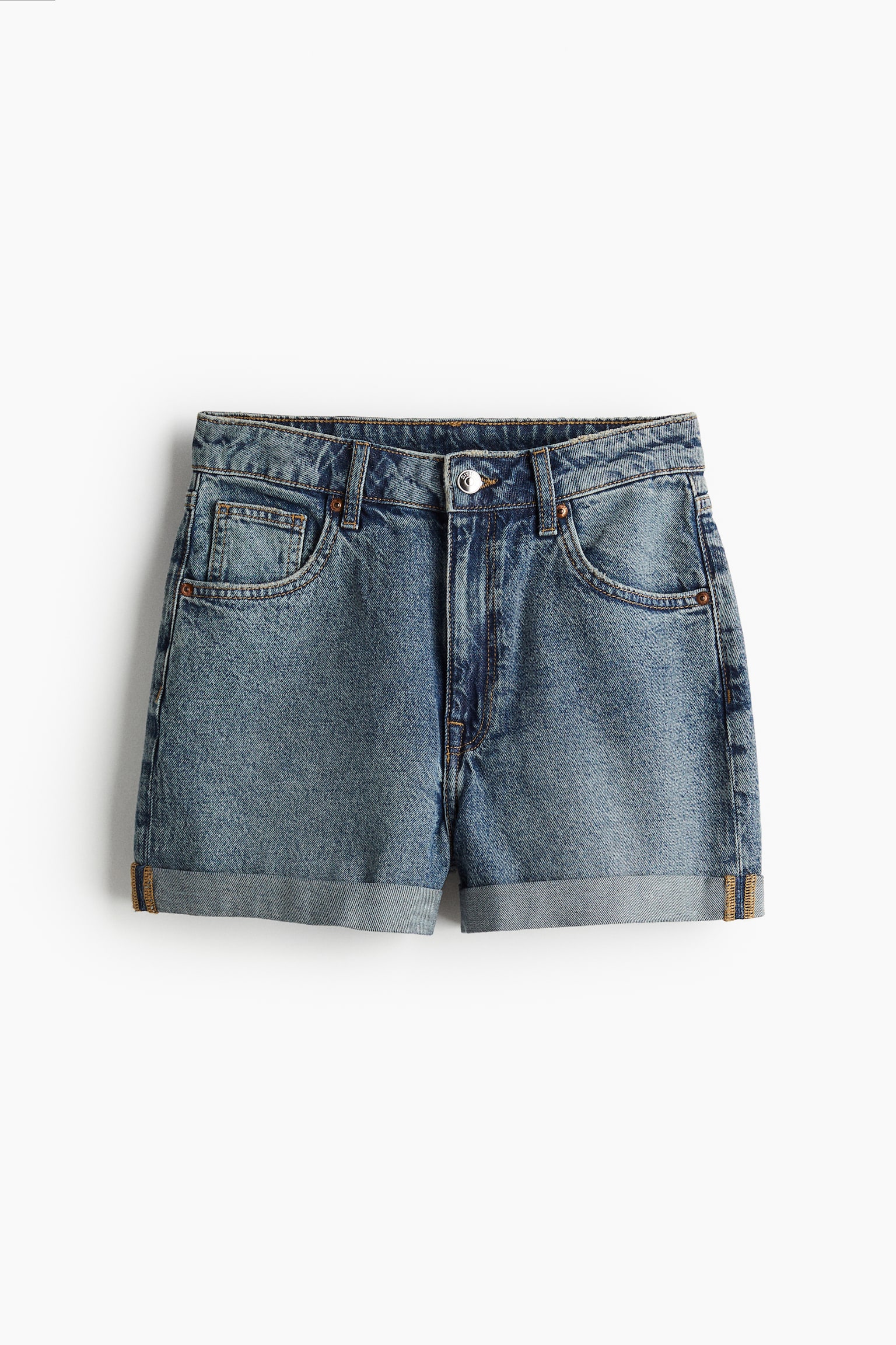 High-waisted denim shorts - Denim blue/Light denim blue/Denim grey/Denim blue/Black/Pale denim blue/Pale denim blue - 2