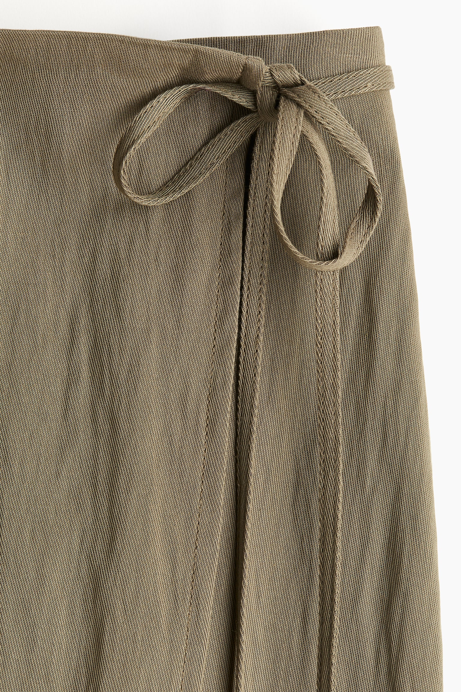 Twill wrap skirt - Dark khaki beige - 3